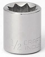 6GAW5 Socket, 3/8 Dr, 8 Pt, 1/2 In, Chrome