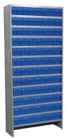 6GDE8 Shelving Unit, H79xW36xD12, w/75 Blue Bins