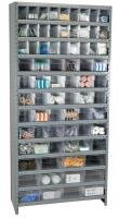 6GDF1 Shelving Unit, H79xW36xD12, 75 Clear Bins