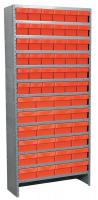 6GDG3 Shelving Unit, H79xW36xD18, w/60 Red Bins