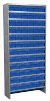 6GDG4 Shelving Unit, H79xW36xD18, w/60 Blue Bins