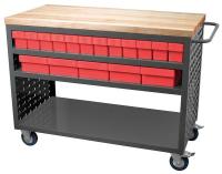 6GDJ3 Louvered Cart, 37-1/2 In. H, 49 In. L, Red