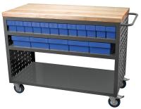 6GDJ4 Louvered Cart, Blue, 37-1/2 In. H, 49 In. L