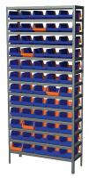 6GDL2 Bin Shelving, Solid, 36X12, 60 Bins, Blue