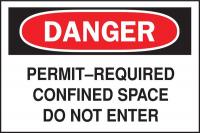 1M070 Danger Sign, 10 x 14In, R and BK/WHT, ENG