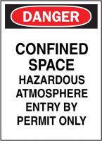 6GF38 Danger Sign, 20 x 14In, R and BK/WHT, ENG