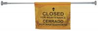 6GJA0 Door Barricade Sign, Biling, Yellow/White