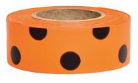 6GJL0 Flagging Tape, Orange Glo/Black, 150 ft