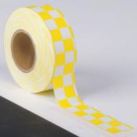 6GJL2 Flagging Tape, Wh/Yllw, 300 ft x 1-3/16 In