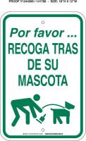 6GLV4 Notice Sign, 12 x 18In, GRN/WHT, Spanish