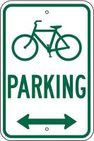 6GLX1 Parking Sign, 18 x 12In, GRN/WHT, PRKG