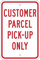 6GLX8 Parking Sign, 18 x 12In, R/WHT, ENGR GR AL