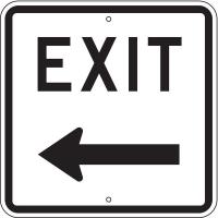 6GLZ2 Exit Sign, 18 x 18In, BK/WHT, ENGR GR AL