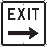 6GLZ3 Exit Sign, 18 x 18In, BK/WHT, ENGR GR AL