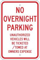 6GMC4 Parking Sign, 18 x 12In, R/WHT, ENGR GR AL