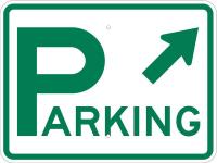 6GME6 Parking Sign, 18 x 24In, GRN/WHT, PRKG