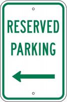 6GME7 Parking Sign, 18 x 12In, GRN and BL/WHT