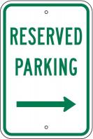 6GME8 Parking Sign, 18 x 12In, GRN and BL/WHT