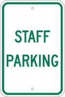 6GMK2 Parking Sign, 18 x 12In, GRN/WHT, Text