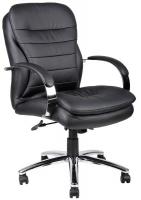 6GNN7 Executive Chair, 41 In, Leather, Black