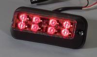 6GPV0 Warning Light, LED, Red, Surf, Rect, 5 In L