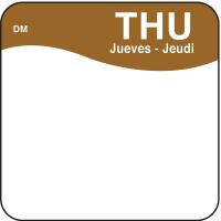 6GUT1 Day-of-The-Week Label, 2-1/2 In. W, PK 500