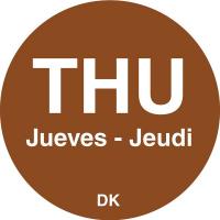6GUV6 Day-of-The-Week Label, 3/4 In. W, PK 2000