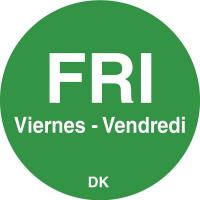 6GUV7 Day-of-The-Week Label, 3/4 In. W, PK 2000