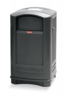 6HH33 Receptacle, Ash/Trash, Side Door, Black, 50G