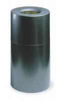 6HH89 Waste Receptacle, Open Top, Silver, 35 G