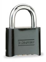 6JD54 Padlock, Resettable, Black, 4 Dials