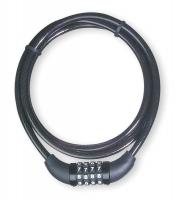 6JD75 Combination Cable Lock, 5 ft. L, 2 In. W