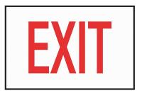 6JEN3 Exit Sign Decal, NWP Series, Red Exit