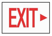 6JEN4 Exit Sign Decal, NWP Series, Arrow Right