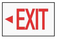 6JEN5 Exit Sign Decal, NWP Series, Arrow Left