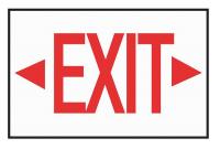 6JEN6 Exit Sign Decal, NWP Series, Arrow Lft Rt