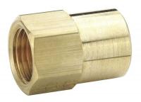 6JLF9 Female Connector, 1/4In, Brass, Pk10