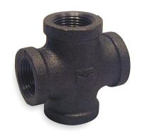 6KJ39 Cross, 2 In, NPT, Black Malleable Iron