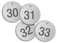 6KXN7 NumberTags, 1-1/2&quot;, Round, 126 to 150, PK25