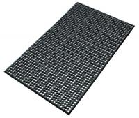 6LUL3 Drainage Mat, Rubber, Black, 3x15 ft.