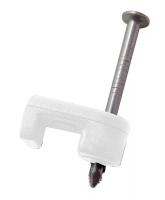 6LVG5 Cable Staple, 3/16In, Plastic, Tele, Pk25