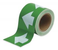 4T562 Arrow Tape, White/Green, 1 In. W