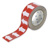 6M868 Arrow Tape, White/Red, 2 In. W, 90 ft. L