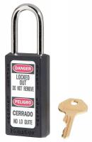 6MCE3 Lockout Padlock, KA, Black, 1/4 In., PK3