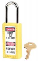 6MCF8 Lockout Padlock, KA, Yellow, 1/4 In., PK6