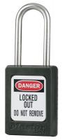 6MCY0 Lockout Padlock, KA, Black, 3/16In., PK6