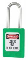 6MCY2 Lockout Padlock, KA, Green, 3/16In., PK6
