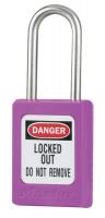 6MCY4 Lockout Padlock, KA, Purple, 3/16In., PK6