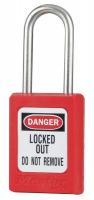 6MCY5 Lockout Padlock, KA, Red, 3/16 In., PK6