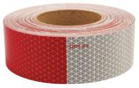 6MFY9 Reflective Tape, W 2 In, Red/White